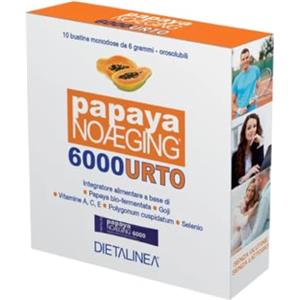 Dietalinea Papaya Fermentata Bio 6g Drenante Antiossidante - Integratori Stanchezza Anti Stress - Vitamine A C E Goji Selenio - Papaya Noaeging 6000 Urto - Dietalinea