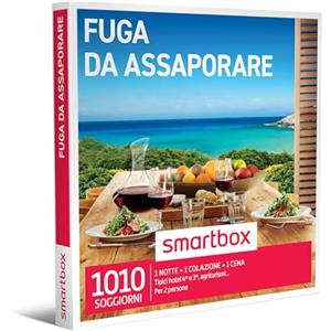 Smartbox - Fuga da Assaporare - Cofanetto Regalo Coppia, 1 Notte con Colazione e Cena per 2 Persone, Idee Regalo Originale, Taglia unica