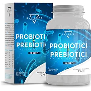 BALANCE NUTRITION PROBIOTICI E PREBIOTICI - 240 Capsule | Probiotici per Intestino | 18 ceppi batterici, Lactobacillus, Enzimi digestivi, Inulina | 20 Miliardi CFU
