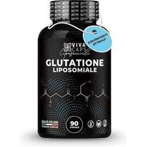 VIVACAPS Glutatione liposomiale 250mg con acido alfa lipoico, vitamina c, nac e quercetina 90cps, Glutatione forte ridotto azione antiossidante - Made in Italy