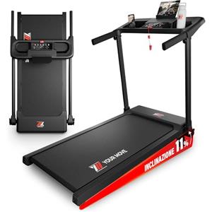 YM Tapis Roulant Elettrico Salvaspazio 12 km/h, Tappeto Corsa MAXI 42cm, MARCHIO ITALIANO, Telaio Rinforzato, INCLINAZIONE, Pieghevole, 12 Programmi, NEXT 1000 Your Move ASSISTENZA ITALIA
