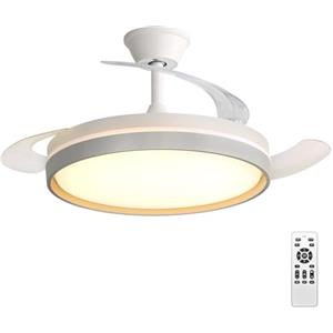 Xcdhemde® Ventilatore da Soffitto con Luce LED - Bianca