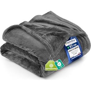 Utopia Bedding Plaid Coperta Pile di Flanella [152x127 cm, Grigio]