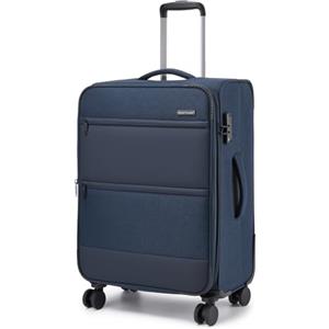 British Traveller Valigia Media Espandibile 68,5cm Trolley Medio Rigido Valigie Cabina con 4 Ruote Girevoli e TSA Lucchetto(24pollici, Blu)