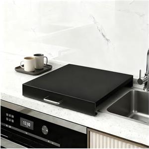 Generic Coperture per fornelli a gas, piastre per piano cottura a gas, coperchio piano cottura, maniglie, piani di lavoro, piano cottura elettrico e spaziocucina espandibile, colore nero, 35 x 47 x 8 cm