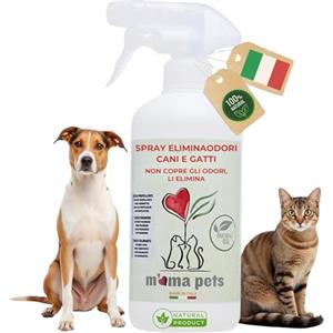 M' MA PETS - Elimina Odori dai Tessuti - Spray Naturale per Cani e Gatti, Made in Italy - Deodorante Sicuro No Alcool per Animali e Persone - Azione Rapida Superfici e Profumazione Floreale Ambienti