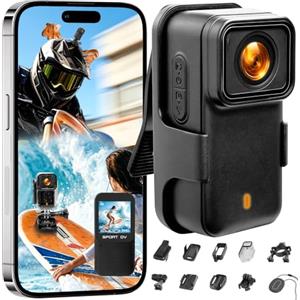 Chujianxi Mini Action Cam 4K, Action Cam WiFi Impermeabile Professionale