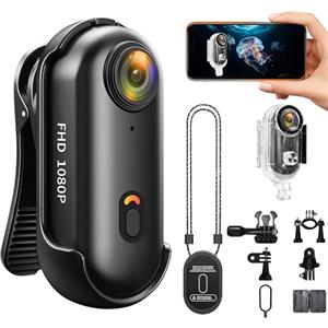 Chujianxi Mini Action Cam WiFi, Indossabile Body Cam1080P, Subacquea