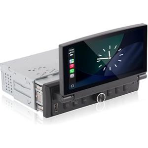 LXKLSZ Autoradio singolo DIN con schermo a scomparsa, CarPlay wireless e Android Auto, autoradio con touchscreen a scomparsa e qualità audio di livello OEM, Bluetooth, FM RDS