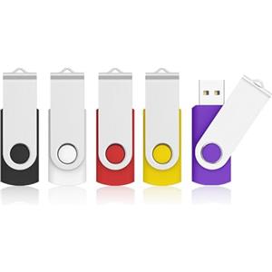 KOOTION Chiavetta USB 64GB 5 Pezzi, USB 2.0 Penna USB 64 Giga Piccolo e Leggero Chiavette USB 64G 5 Pack Chiave USB 5 color Set Pennetta USB Con indicatore LED Para Ordenador/TV/Coche/Player, ect
