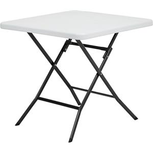 Totò Piccinni Tavolo PANAMA quadrato 78x78 da Giardino Pieghevole struttura in metallo piano effetto legno per PIC-Nic campeggio casa giardino (Tavolo, Bianco)