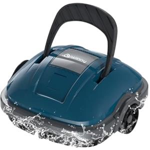 WINNY POOL CLEANER Robot Piscina Senza Fili,Robot Pulitore Piscina,Autonomia 100 Min,Parcheggio Automatico,Filtrazione da 180 µm Aspiratore Piscina,per Piscine Fuori Terra 80 m²-Blu Scuro