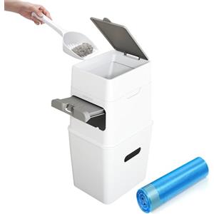 Neakasa PooGuard, Cestino per Lo smaltimento della lettiera, 9,2 l, per lettiera per Gatti, rifiuti e Pannolini, con finestrella di visualizzazione, Apertura più Ampia e Sacchetto di Ricarica per 4