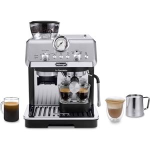 De'Longhi Dedica Arte La Specialista Arte - Macchina per Caffè in chicchi Manuale, Montalatte manuale, 1400W, Metal Black (EC9155.MB)