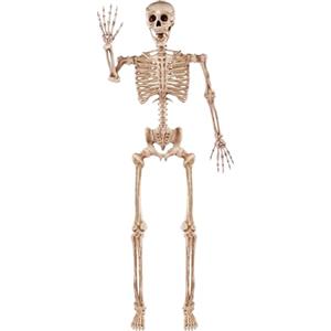 JOYIN Scheletro di Halloween a grandezza naturale snodabile a grandezza naturale, ossa realistiche con articolazioni mobili, per Halloween, decorazione interna ed esterna (giallo)