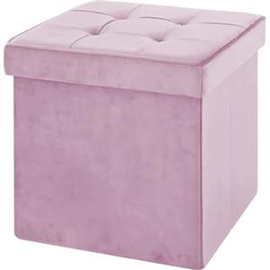 Il Gruppone Passione Casa IlGruppone Pouf Contenitore in Velluto Quadrato Moderno Panca Cassapanca Soggiorno Panchina per Ingresso Scarpiera Sgabello Panca Moderna - RosaAntico