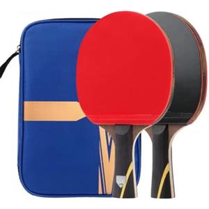Generico Racchetta Tennistavolo Carbonio 6 Stelle Set 2 Racchette 3 Palline Custodia