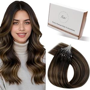 Hetto extension Microring Balayage Marrone Scuro con Chiaro 30cm 50Ciocche