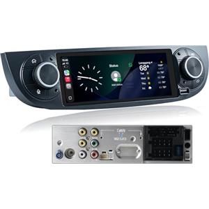 LXKLSZ Autoradio Linux per Fiat 500 2007-2015 con CarPlay Wireless e Android Auto, avvio in 2 secondi, comandi fisici tramite manopola, audio di livello OEM, Porta ISO Plug & Play, Nero