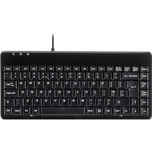 perixx PERIBOARD-409U - Mini tastiera USB cablata, colore nero, layout inglese