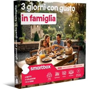 Smartbox Cofanetto Regalo - 2 Notti con Colazione e 1 o 2 cene per 2 Adulti e 2 Bambini