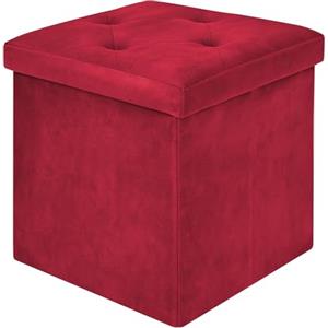 Il Gruppone Passione Casa IlGruppone Pouf Contenitore in Velluto Quadrato Moderno Panca Cassapanca Soggiorno Panchina per Ingresso Scarpiera Sgabello Panca Moderna - Bordeaux