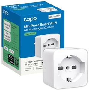 Tapo P125M Matter Presa Smart Italiana, Monitoraggio Energia, WiFi Intelligente Smart Plug, Compatibile con Alexa e Google Home, Controllo Vocale e Remoto, Tempo di Preselezione