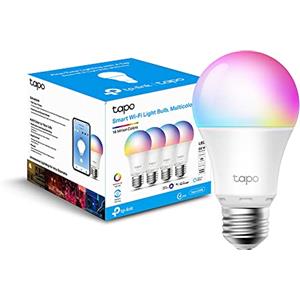 Tapo L530E, Lampadina WiFi Intelligente LED Smart Multicolore, E27 Lampadina Compatibile con Alexa e Google Home, 806 Lumen, 9W, Senza hub richiesto, Controllo Remoto Tramite App, 4pz