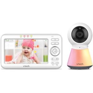VTech VM5254 Baby Monitor con Telecamera, Schermo LCD a Colori da 5 Pollici, Visione Notturna, Comunicazione Bidirezionale, Ninna Nanne e Luce Notturna