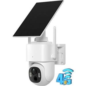 WOOX Telecamera di Sorveglianza Esterna senza WiFi, 2K 3MP Telecamera 4G LTE con Pannello Solare, PTZ 355° e 140°, Visione Notturna a Colori, rilevamento AI, Locale e Cloud (Senza scheda SIM)