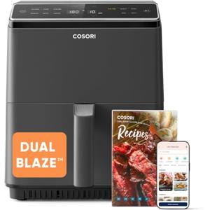 COSORI Friggitrice ad Aria, Air Fryer 6,4 Litri, Forno Elettrico, Doppia Resistenza, Connessione Wifi, 11 Funzioni Preimpostate, Libro&APP Ricette, 1700W, P585S Grigio Scuro