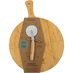 Mr. Wonderful - Set per Fare pizze col Migliore dei papà: Il Mio - Composto da Un Tagliere in Legno Circolare, e Un tagliapizza in Metallo