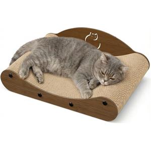 Gimars Tiragraffi per Gatti 43 cm, Divano in Cartone Ondulato per Gatti & Tappetino Graffi, Lounger per Gatti da Interno, Protezione Mobili