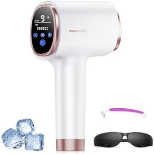 Zerellia 21J Epilatore Luce Pulsante con Funzione di Raffreddamento, 9 Livelli di Luce Pulsante, Epilatore Laser per Donna e Uomo, Ascelle, Braccia, Schiena, Zona Bikini