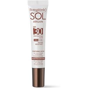 Bottega Verde - SOL Argan, Contorno Occhi SPF30 Protezione Alta 10ml, Crema Protettiva e Idratante, con Olio di Argan e Acido Ialuronico, Azione Antimacchia, Water Resistant, per Tutti i Tipi di Pelle