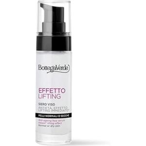 Bottega Verde - Effetto Lifting, Siero Viso Antietà, 30 ml, con Acido Ialuronico ed Estratto di Fior di Loto, Trattamento Levigante con Effetto Lifting Immediato, Ideale per Pelli Normali o Secche