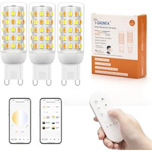 I-SHUNFA Lampadine G9 LED con Telecomando e Controllo APP,con Telecomando