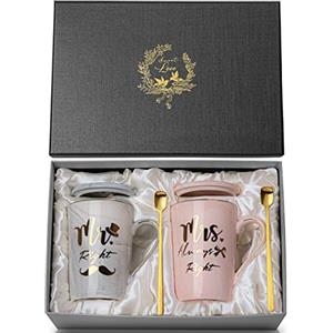 Biching Regalo Anniversario Matrimonio, Coppia Tazza da Caffè in Ceramica