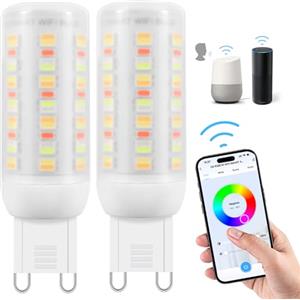 I-SHUNFA Wi-Fi RGBCW Smart G9 Lampadine LED,Compatibile Alexa/Google Home
