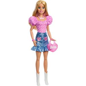 MATTEL - Barbie Grande Amica con Accessori h71 cm - Bambola Fashion con Abiti Rimovibili e Borsa Cuore