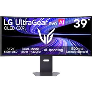 LG UltraGear evo AI Monitor Gaming OLED 39" 5K2K 5120x2160 Curvo 21:9, 165Hz / 330Hz Dual Mode, 0.03ms, HDR True Black 500, G‑Sync, FreeSync Premium Pro, HDMI 2.1, DisplayPort 2.1, USB‑C