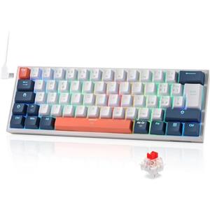 Redragon K617 Tastiera Gaming Meccanica 60% Cablata RGB HotSwap 62 Tasti