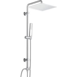 Görbach Colonna Doccia idromassaggio Colonna Doccia Acciaio Inox Senza Miscelatore Fori Muro Regolabili Asta Doccia Saliscendi Gruppo Doccia a Colonna Con Soffione e Doccetta 25 * 25 Quadrato
