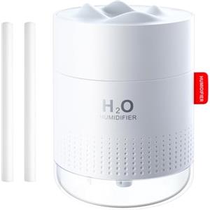 Vintoney Umidificatore ambiente,500ml umidificatore piante,Umidificatore ultrasuoni Nebbia Fredda Super silenzioso con Luce Notturna Spegnimento Automatico LED,per Bambini Camera da letto Casa Ufficio
