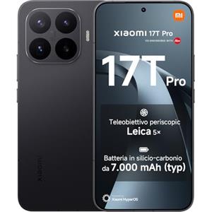 XIAOMI 17T Pro, Smartphone 12+512GB, Black, Teleobiettivo Leica 5x