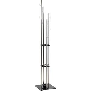 HAKU Appendiabiti Aspetto Acciaio Inox, Nero, Metallo, Vetro di Sicurezza 8 mm - Dim. L 35 cm x A 182 cm x P 35 cm, Stile Moderno