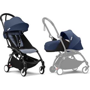 Stokke Passeggino Stokke YOYO3 con Newborn Pack - Include telaio nero, YOYO 6+ Color Pack (Air France Blue) e 0+ Newborn Pack (Air France Blue)