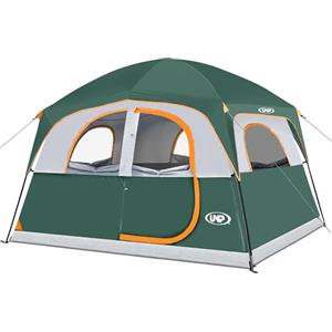 UNP Tenda familiare per 5-6 persone, impermeabile, antivento, con altezza in piedi, facile da montare, tenda familiare a doppia parete con finestre in rete, 300 x 270 x 202 cm
