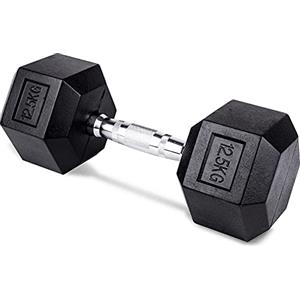 unycos - Manubri Esagonali Gommati, Pesi Palestra Manubri, Manubrio Corto per Allenamento Funzionale | Ideali per Esercizi in Casa e Palestra, Uso All'aperto, Pesi per Fitness (1 x 12,5 kg)