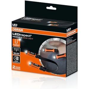 OSRAM LEDInspect WEARABLE NECK LIGHT, torcia da ispezione a LED, 6500K, lampada da collo ricaricabile, torce staccabili con due funzioni luminose, lavoro a mani libere